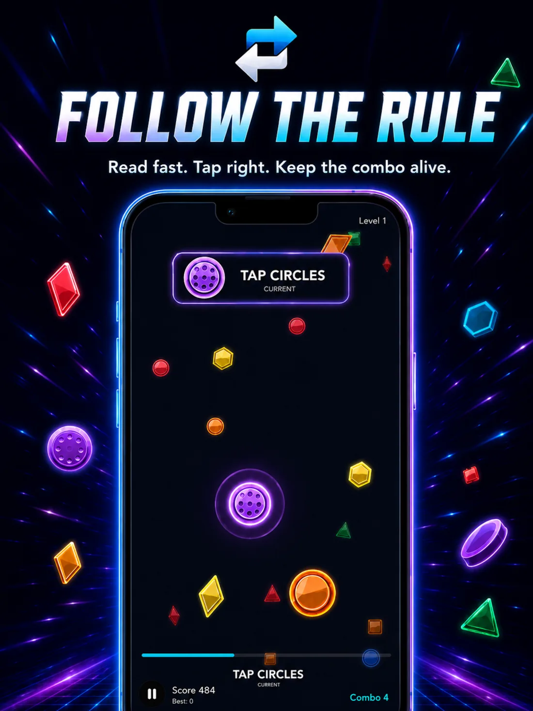 Rule Shift follow the rule art for iPad